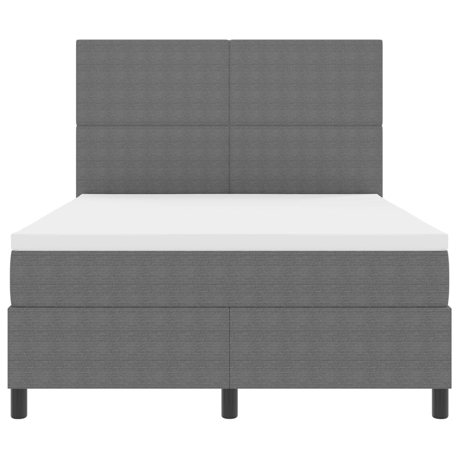 Boxspringbed Met Matras Lichtgrijs 140X200 Cm Corduroy Stof