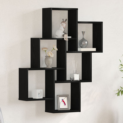 Wandkast Zwart Eiken 78X15X92 Cm Gemaakt Van Hout