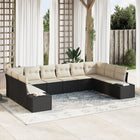 Modulaire tuin loungeset 10-persoons poly rattan zwart
