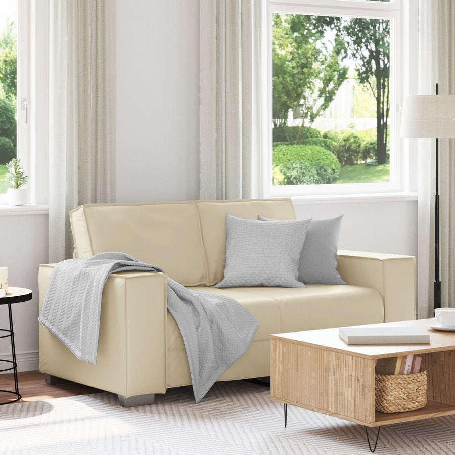 Loveseat Bank Kunstleer Crème 120 cm