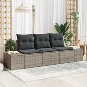 Loungeset poly rattan 3-delig grijs