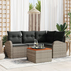 Garden lounge set with cushion 5 pcs Grey poly rattan