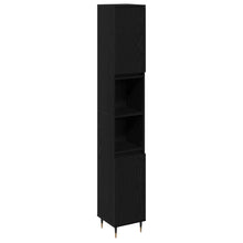 Badkamerkast 30X30X190 Cm Geengineerd Hout Zwart eiken
