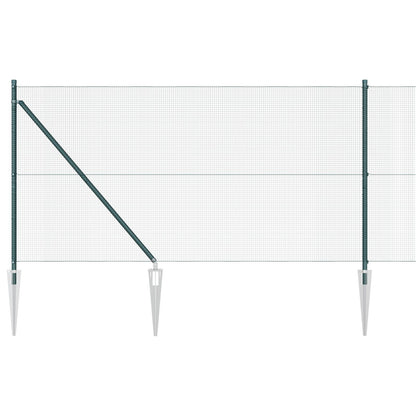 Omheingspaal Set Set Van 2 Groen Metaal 25 X 1 M Duurzaam Gegalvaniseerd Staal