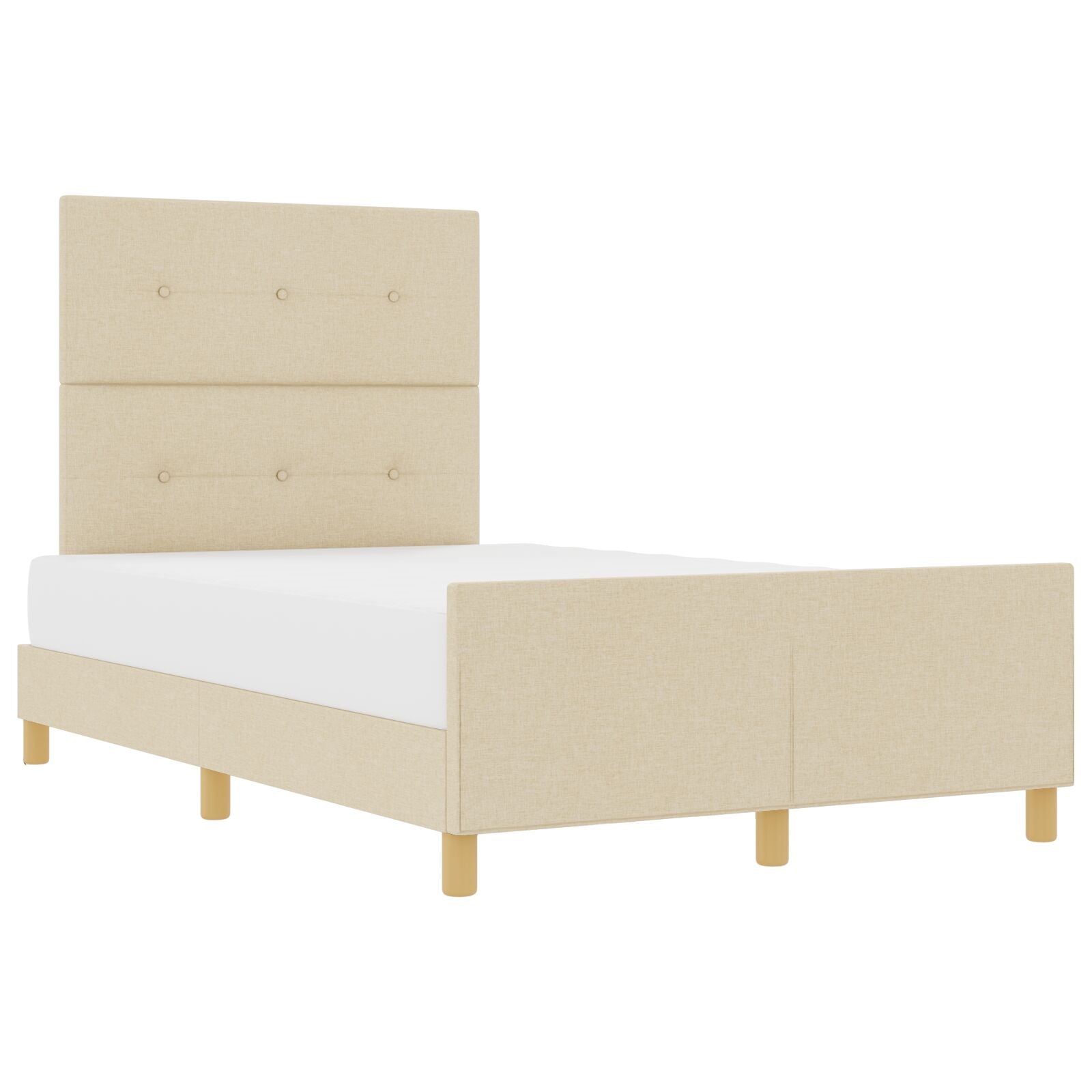 Bed Frame Crème 120X200 Cm Stof Crème