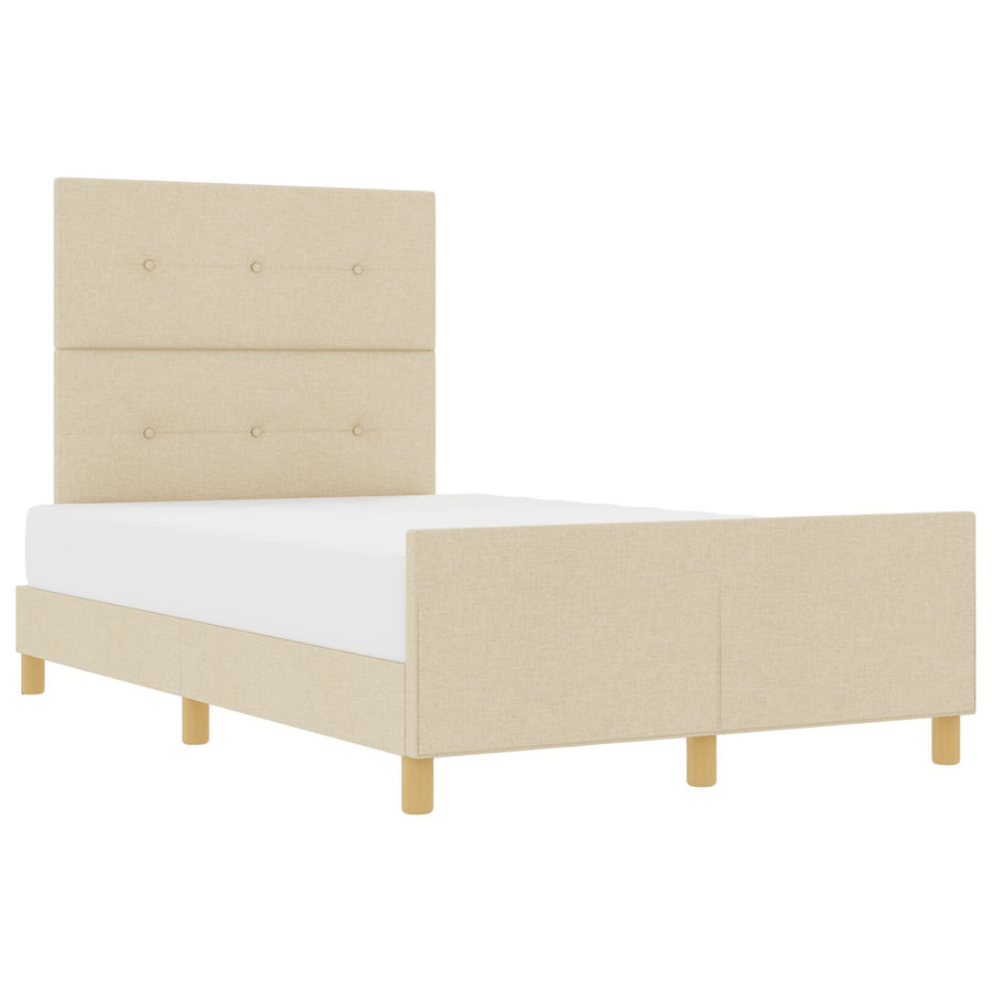 Bed Frame Crème 120X200 Cm Stof Crème