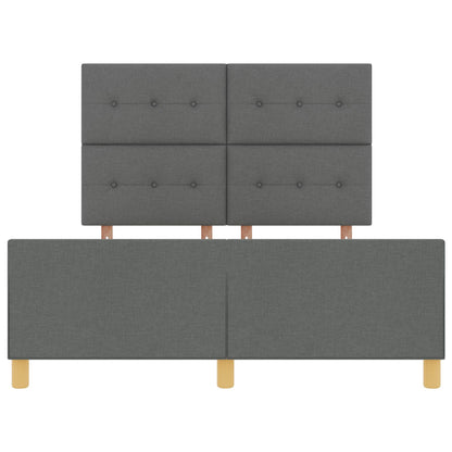 Bed Frame Donkergrijs 140X190 Cm Stoffen Crème