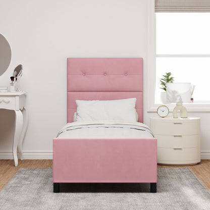 Bedframe Roze 100X200 Cm Fluweel Crème