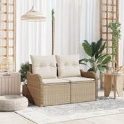 Tuinbank poly rattan beige 121x62x69 cm