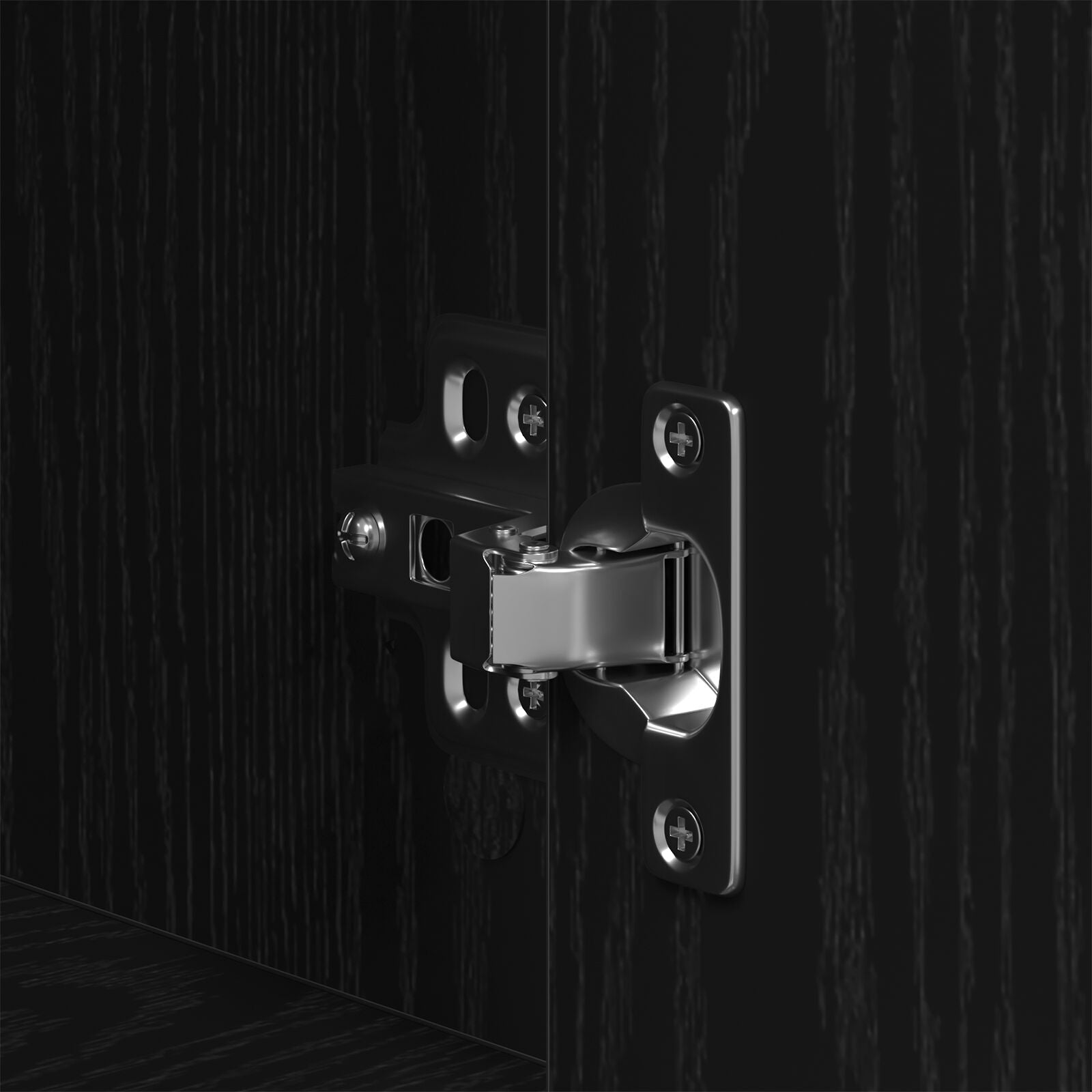 Nachtkastje 41X31X80 Cm Bewerkt Hout Zwart eiken