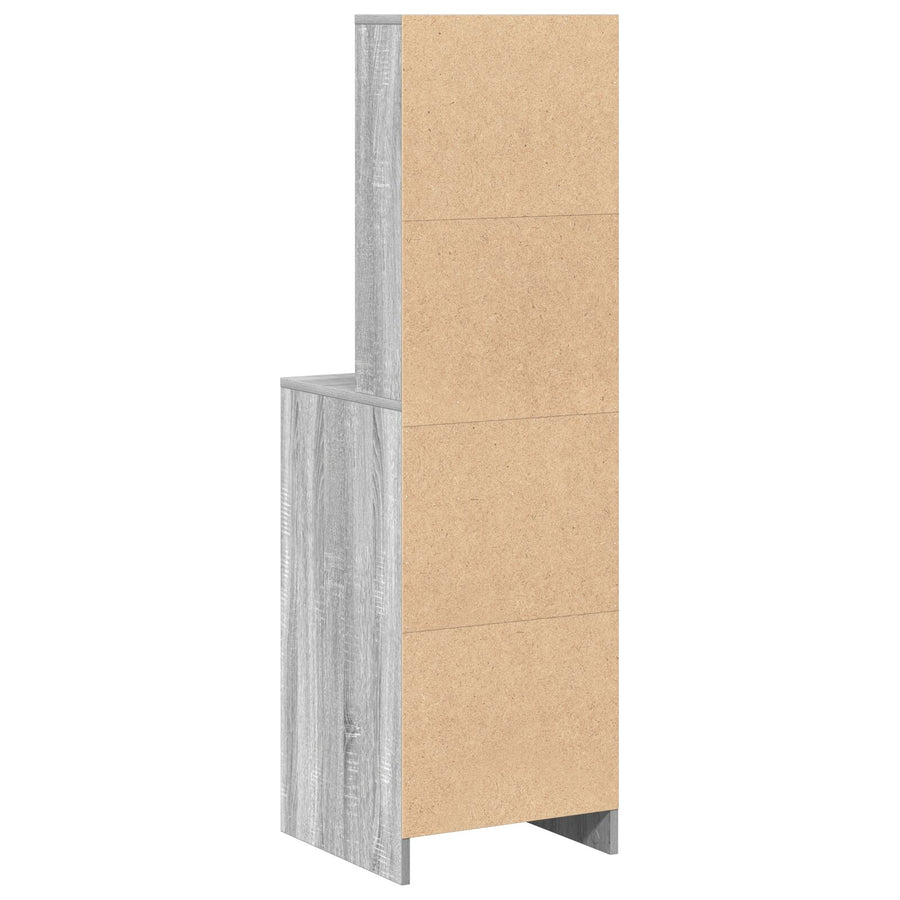 Hoge Kast 40X41X135 Cm Bewerkt Hout Grijze sonoma