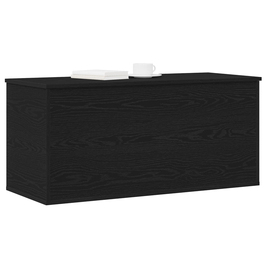 Opbergdoos Met Deksel Zwart Eiken 100X42X46 Cm Gelaagd Hout