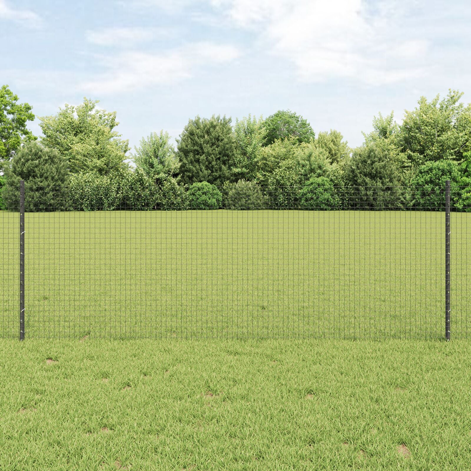 Gelaste Draadomheining Met 11 U-Staven Grijs 0.8X25 M Staal