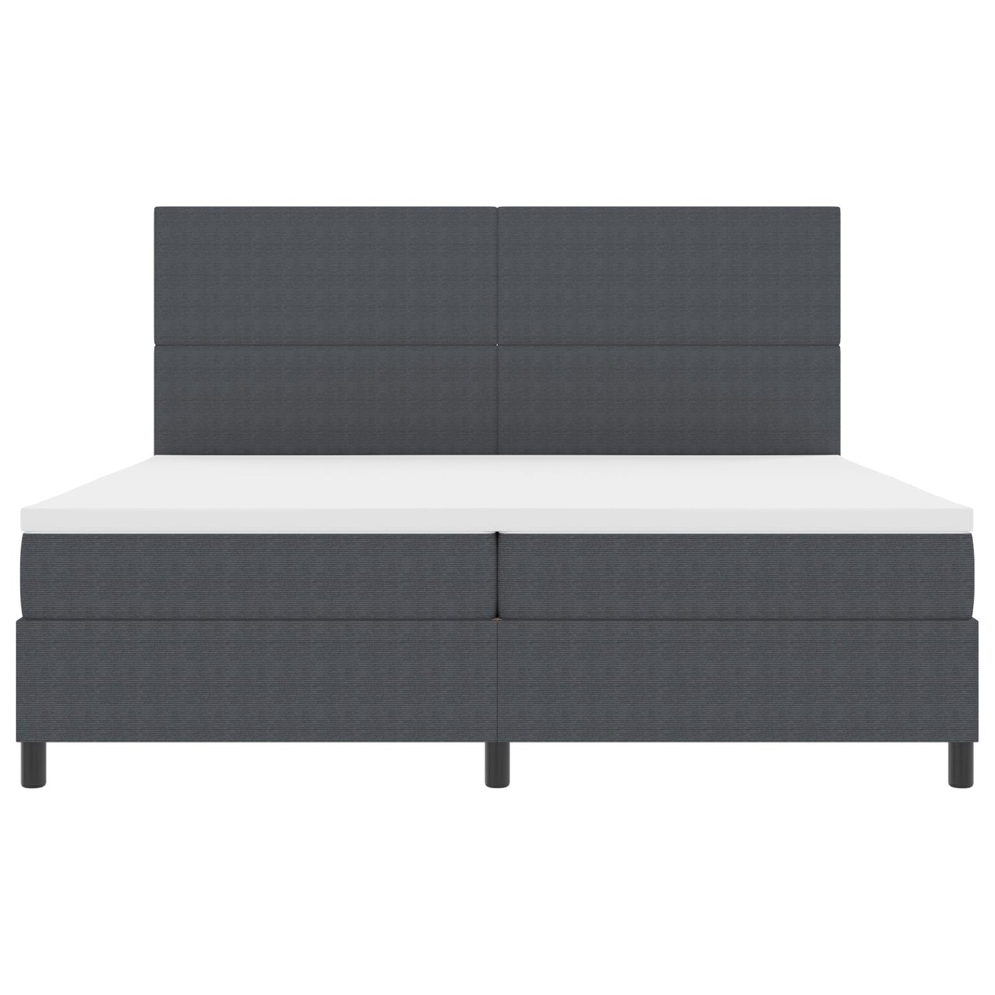 Boxspring Bed Met Matras Donkergrijs 200X200 Cm Corduroy Stof