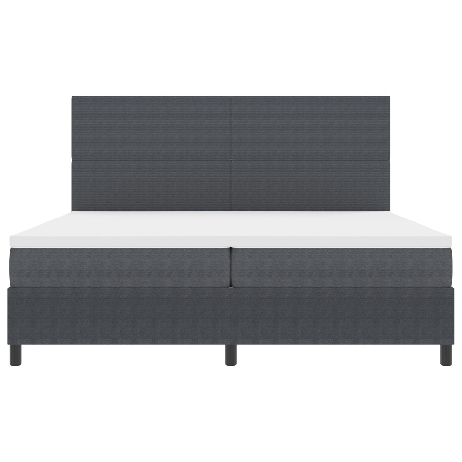Boxspring Bed Met Matras Donkergrijs 200X200 Cm Corduroy Stof