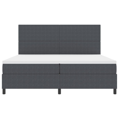 Boxspring Bed Met Matras Donkergrijs 200X200 Cm Corduroy Stof