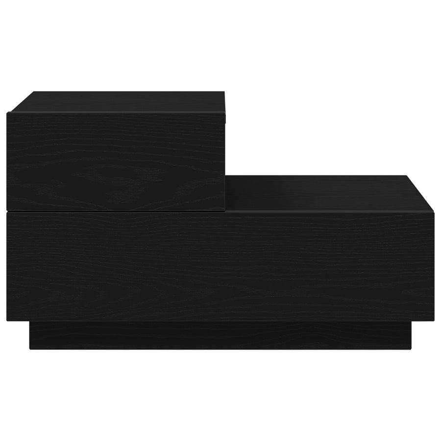 Nachtkastje Met Led-Verlichting 70X36X40.5 Cm Zwart eiken