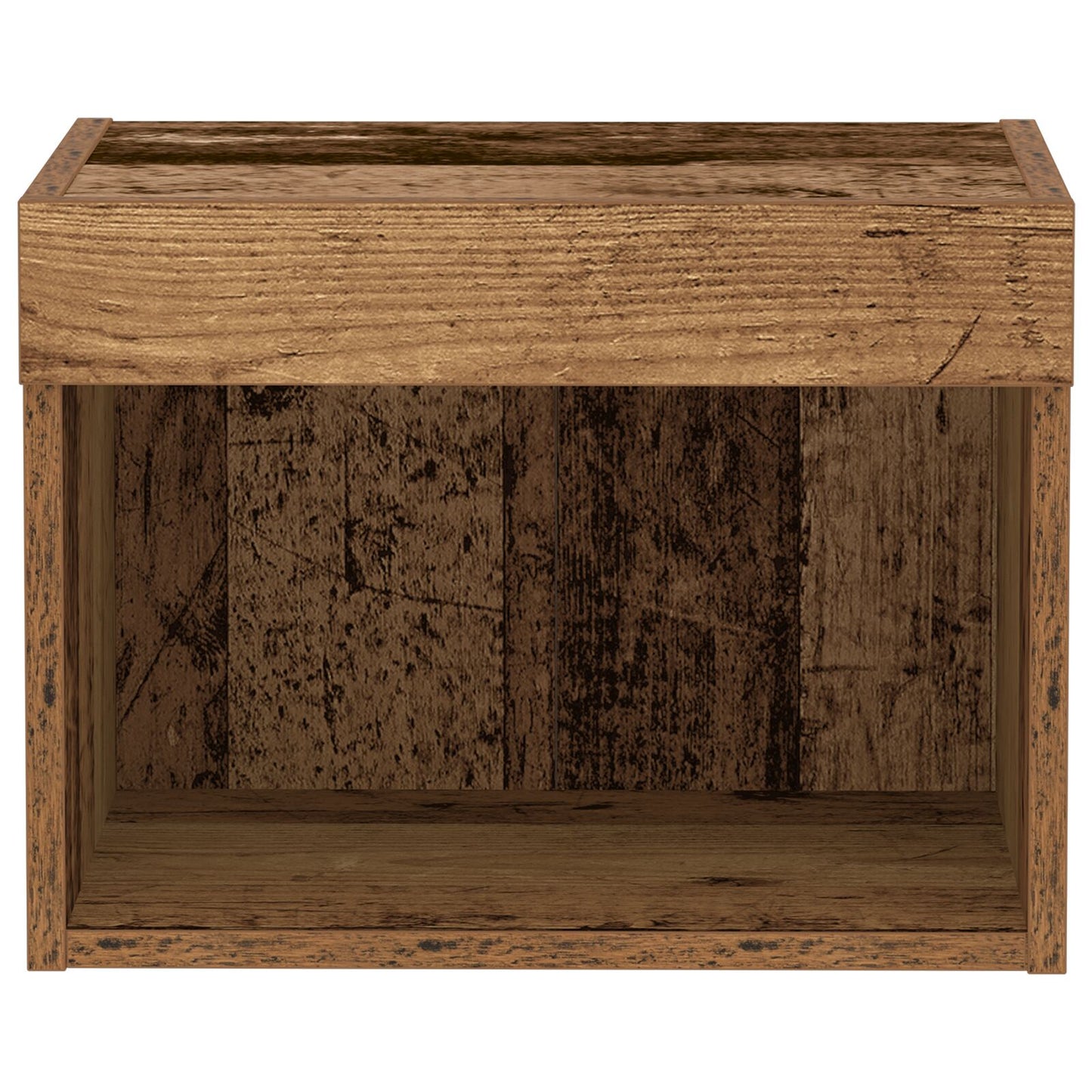 Wandkast Met Led-Verlichting Oud Hout 40X30X30 Cm