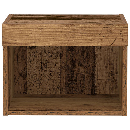 Wandkast Met Led-Verlichting Oud Hout 40X30X30 Cm