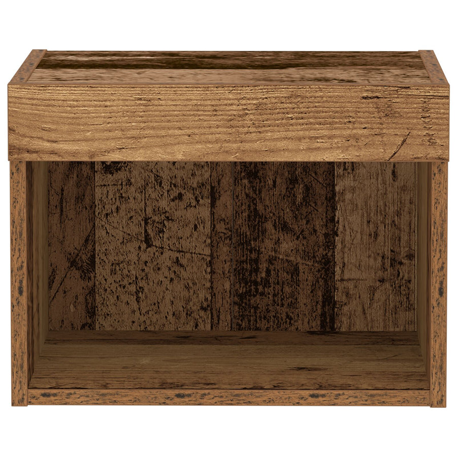 Wandkast Met Led-Verlichting Oud Hout 40X30X30 Cm
