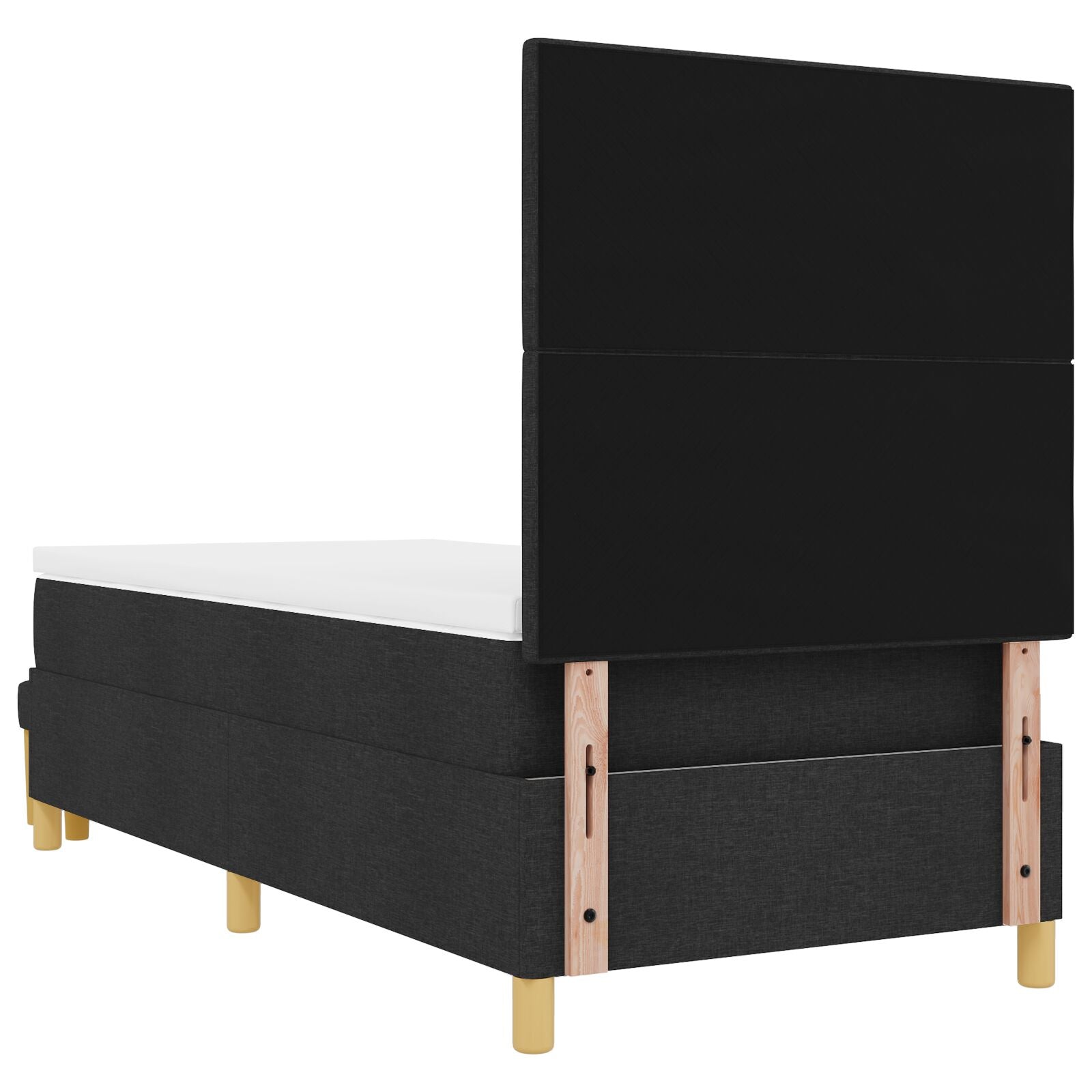 Boxspringbed Met Matras En Bank Stof Zwart 90 x 200 cm Knoop-gemoffeld