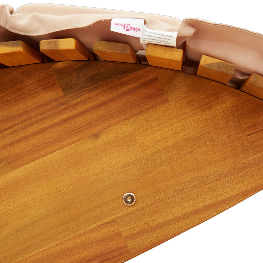 Zonligstoel Set Van 2 Beige Hout En Beklede Stof Groot