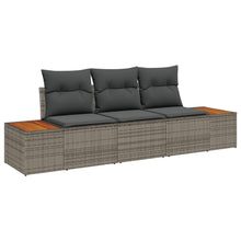 3-Delige Tuin Sofa Set Met Kussens Grijs Poly Rattan Acacia