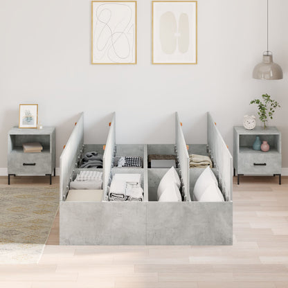 Bedframe Beton Eenpersoons Stevig Opbergbedframe Beton Grijs 120 x 200 cm