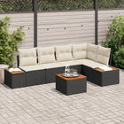 Garden Sofa Set with Cushions 6 pcs Black Poly Rattan