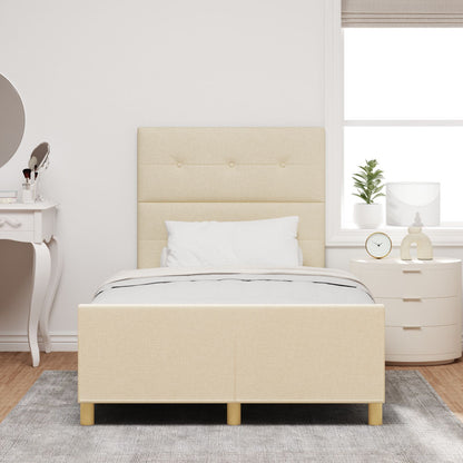 Bed Frame Crème 120X200 Cm Stof Crème