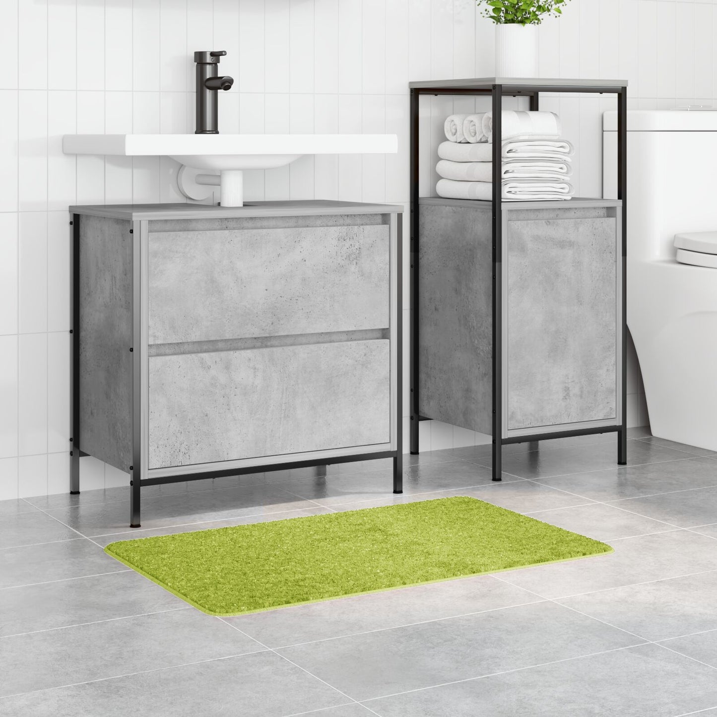 Badmat Rechthoekig Polypropyleen Antislip Groen 50 x 80 cm