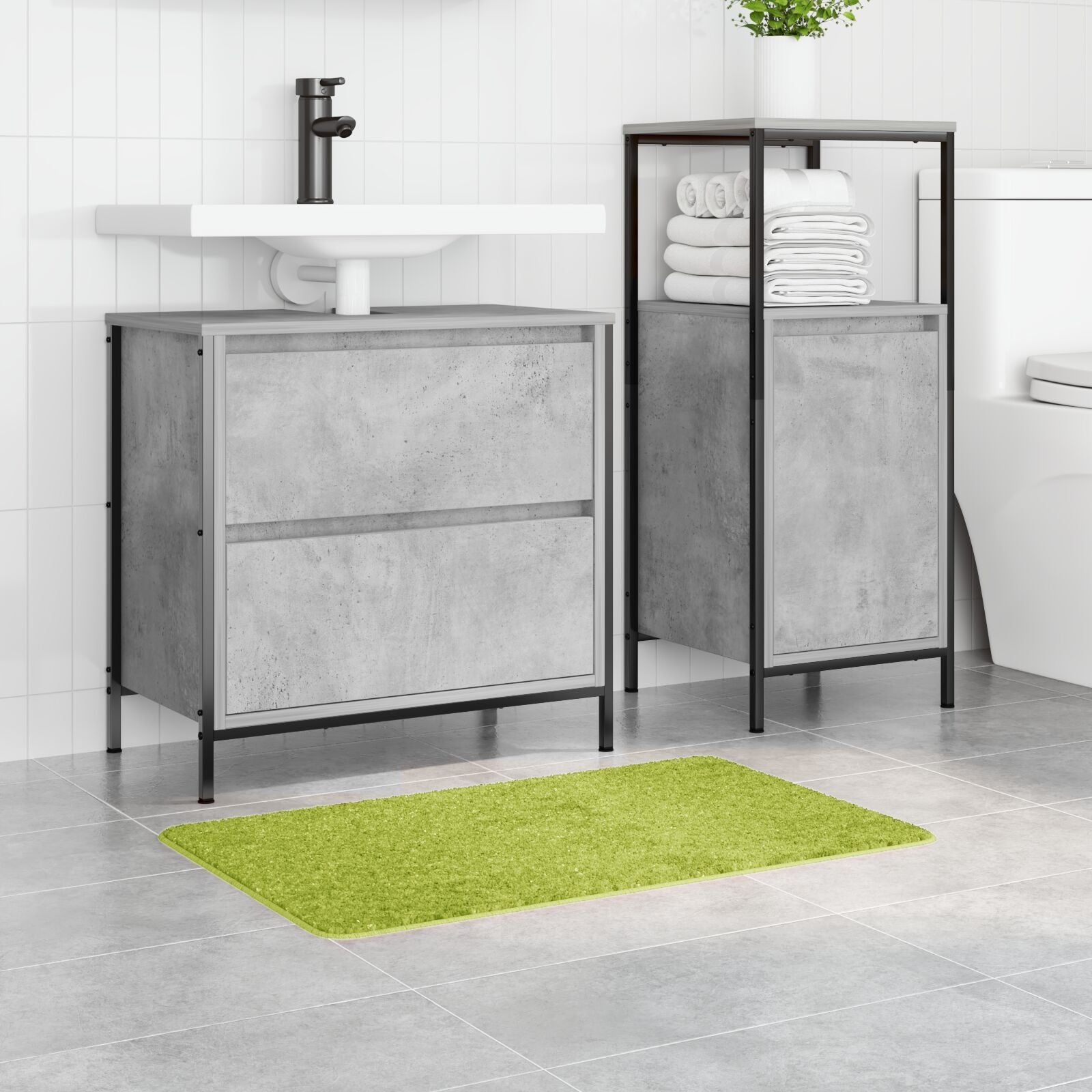 Badmat Rechthoekig Polypropyleen Antislip Groen 50 x 80 cm