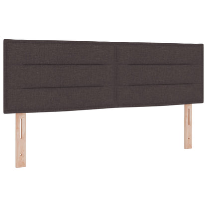 Boxspringbed Met Matras Stof Donkerbruin 160 x 200 cm Lijnen ontwerp