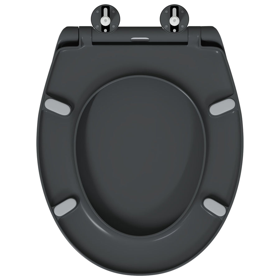 Snelsluittoiletzitting Met Zachte Sluiting Duroplast Anthraciet