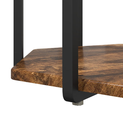 Bijzettafel 2 Stuks Geengineerd Hout En Metaal Gerookt eiken