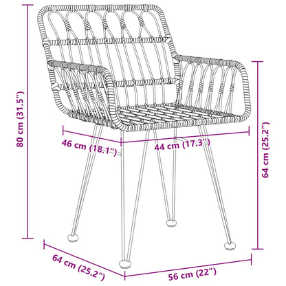 5-Delig Tuin Eetset Bruin Poly Rattan