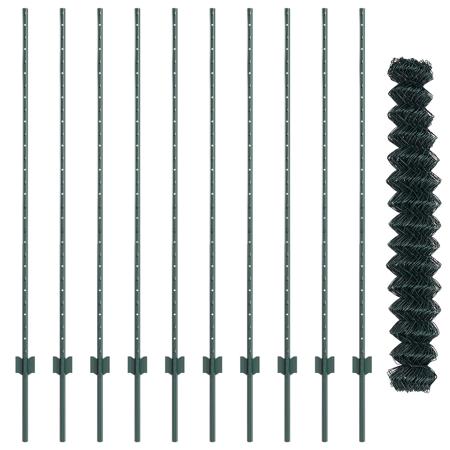 Kettinglink Hek Met 10 U Palen Groen 1.4X10 M Staal