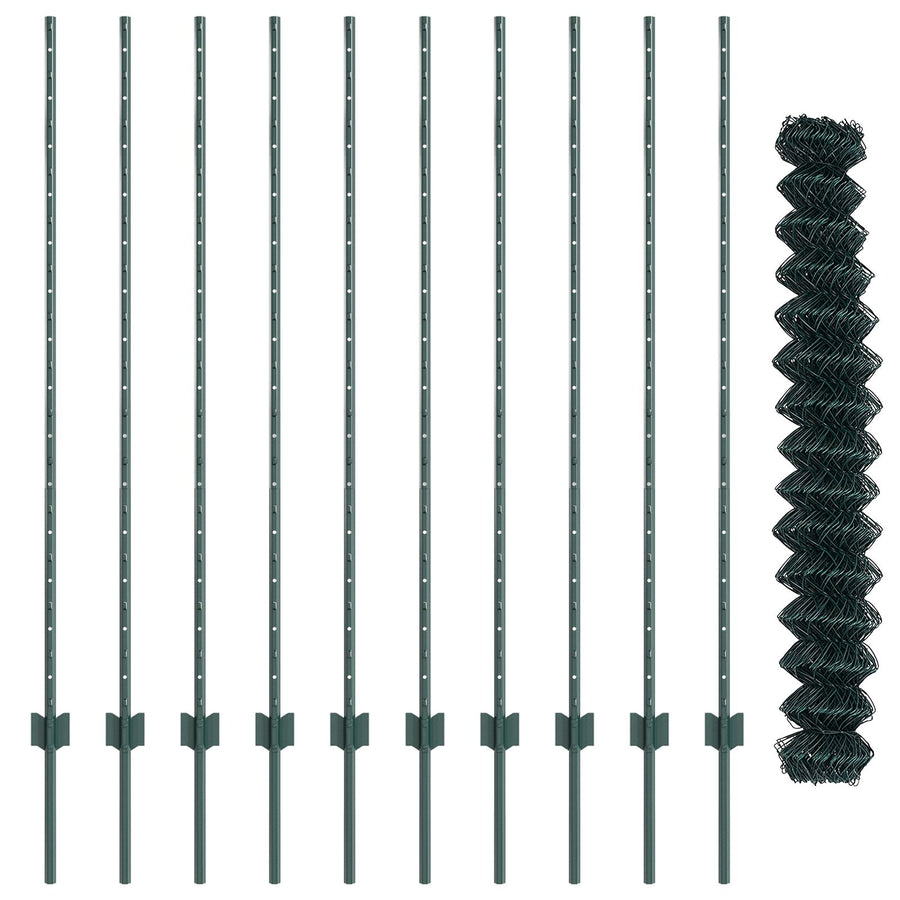 Kettinglink Hek Met 10 U Palen Groen 1.4X10 M Staal