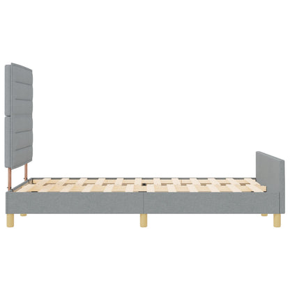Lichtgrijs Stoffen Bedframe 160X200 Cm Crème