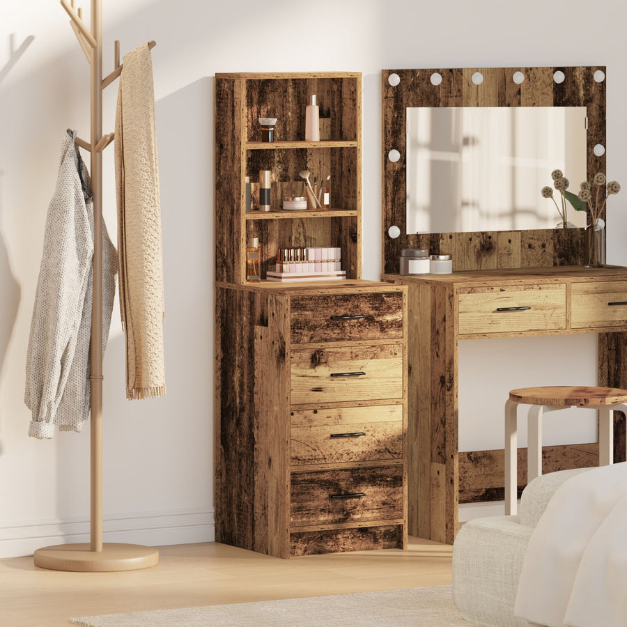 Hoge Kast Oud Hout 40X41X135 Cm Engineered Hout Oude hout