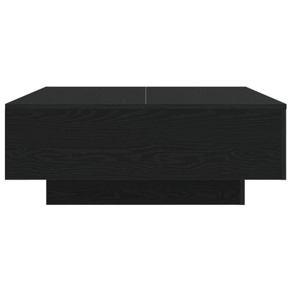 Salontafel Met Led-Verlichting Zwarte Eik 80X80X31 Cm