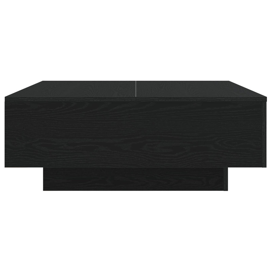 Salontafel Met Led-Verlichting Zwarte Eik 80X80X31 Cm