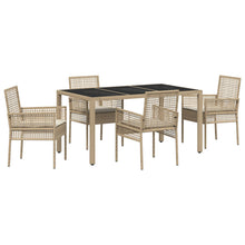 Set Van 3 Beige Pe Rattan, Gehard Glas, Gepoedercoat Staal