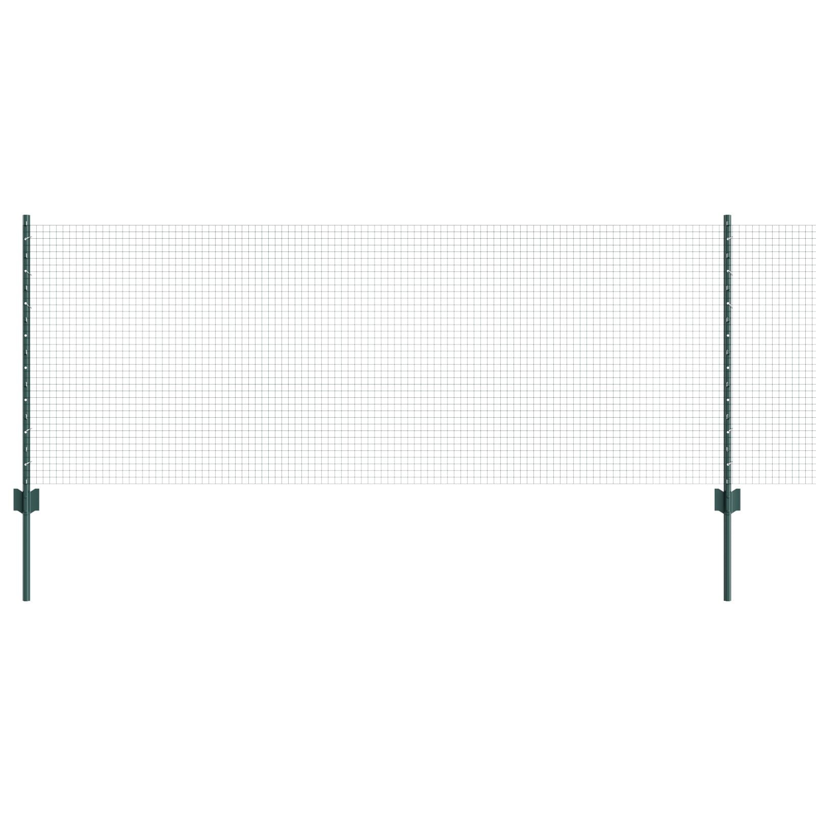 Gelaste Draadhek Met 5 U-Palen Groen 0.8X10 M Staal