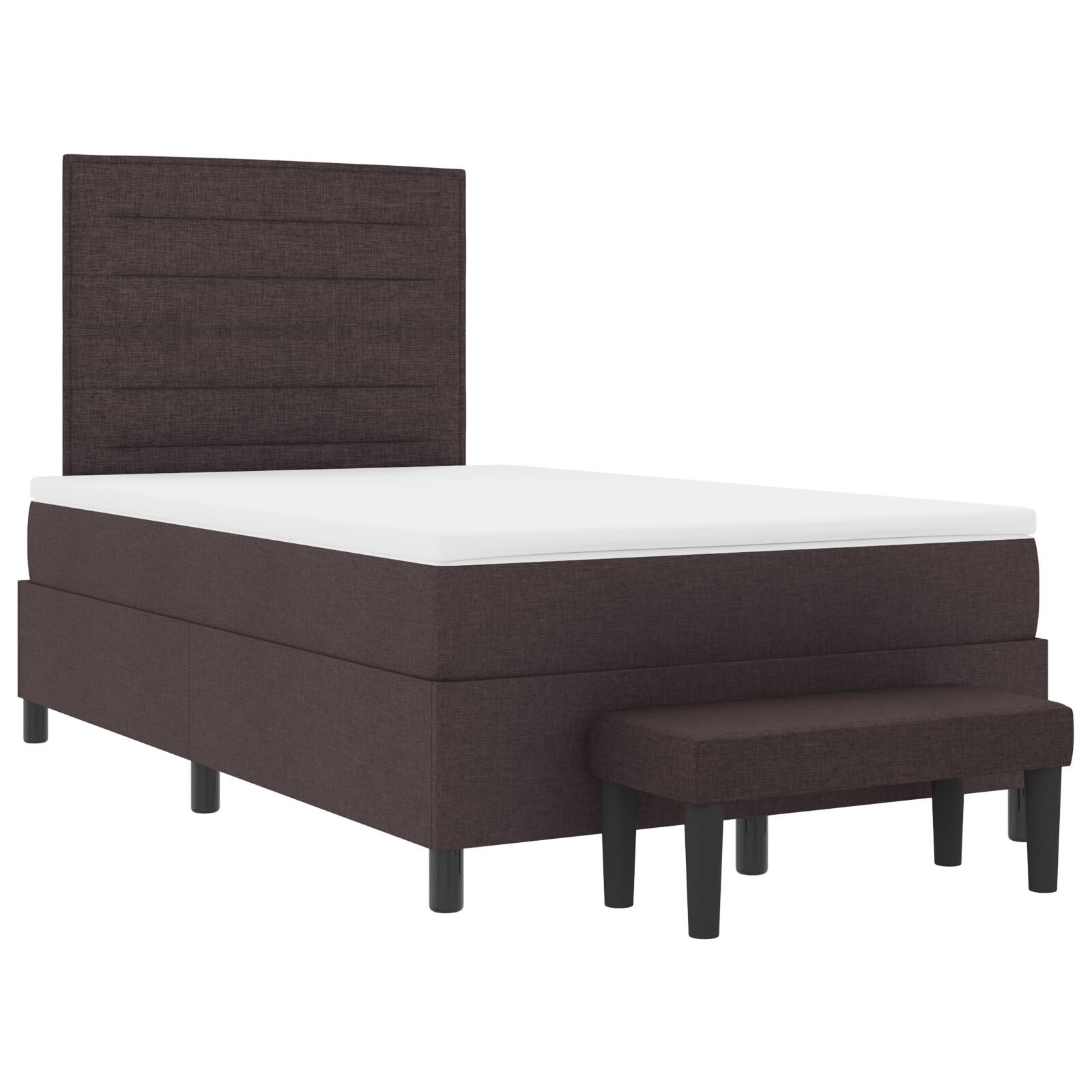 Boxspringbed Met Matras & Bank Donkerbruin 120X190 Cm Stof Blauw
