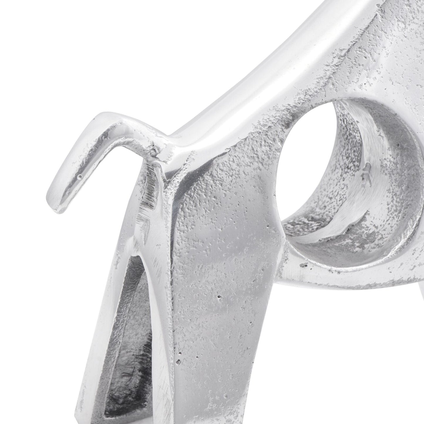 Stier Sculptuur Zilver 22X9,5X34 Cm Aluminium 34 x 28 x 10 cm