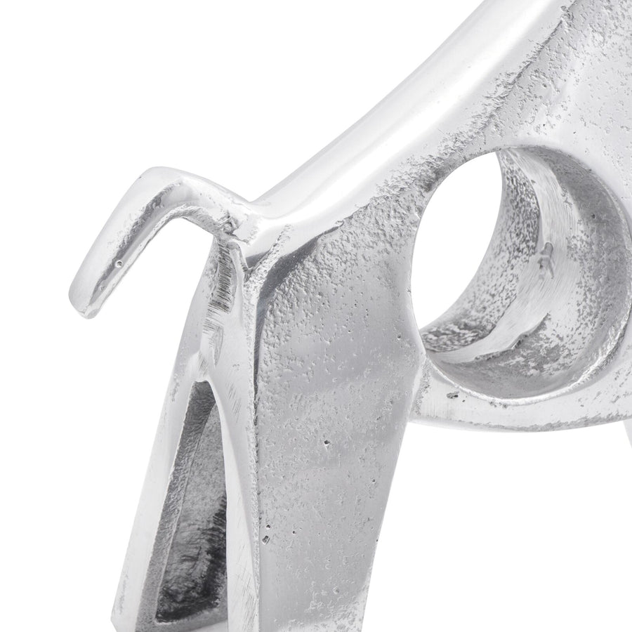 Stier Sculptuur Zilver 22X9,5X34 Cm Aluminium 34 x 28 x 10 cm