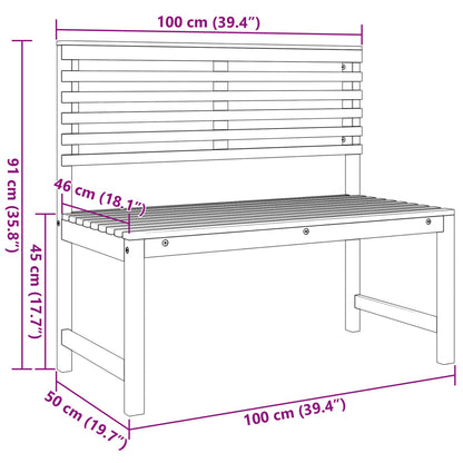Tuin 100X50X91 Cm Massief Acaciahout zonder kussen Bank