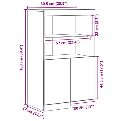Dressoir Met Led-Verlichting 60X37X100 Cm Artisan eiken