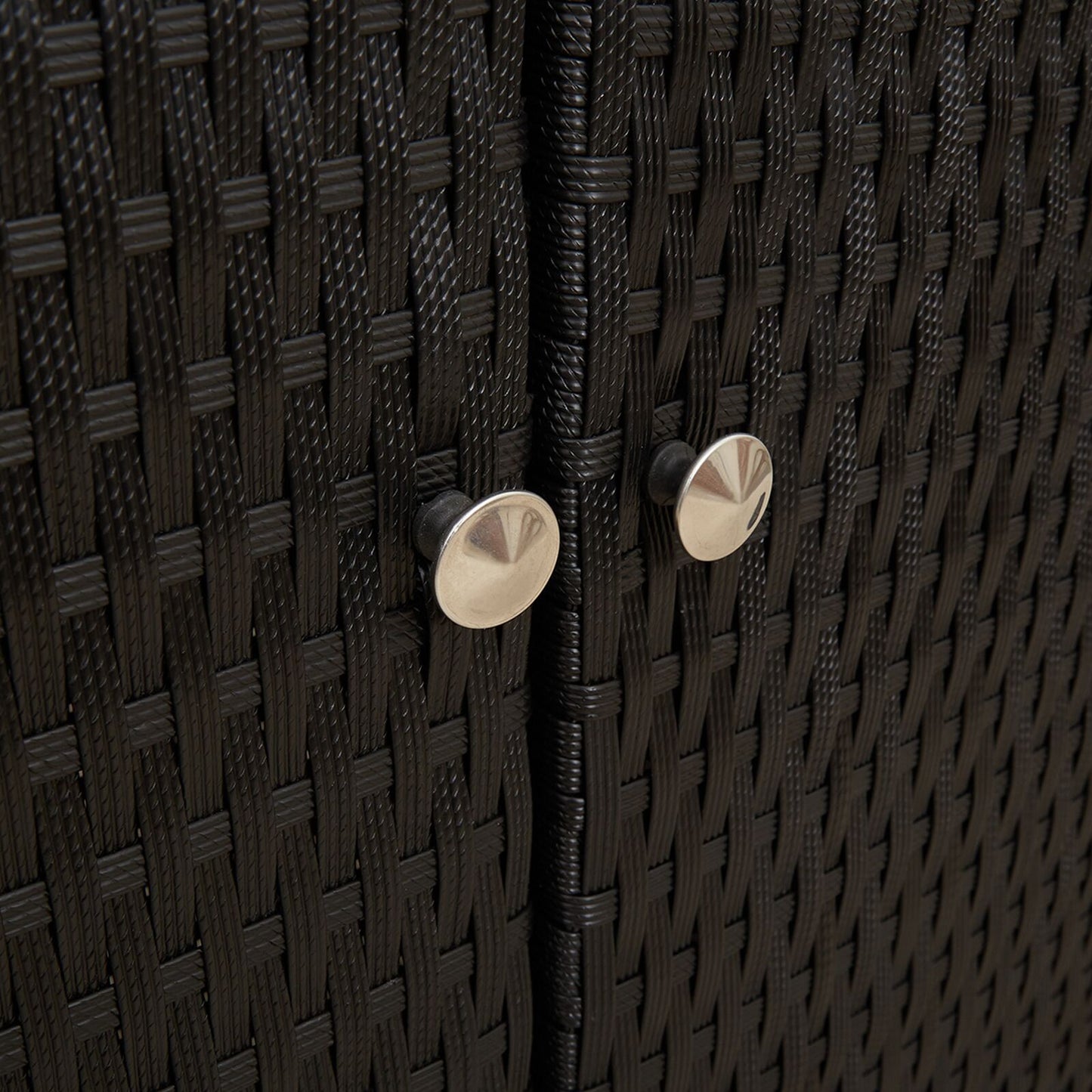 Opbergkast 100X36X102 Cm Riet Zwart